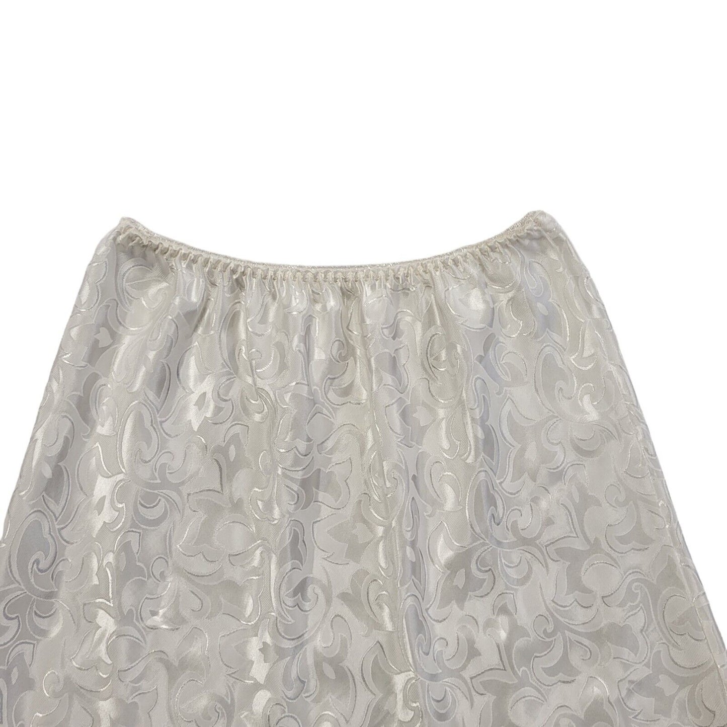 Vintage 80's Cream Slip Skirt Lace Trim Womens UK 10 W28