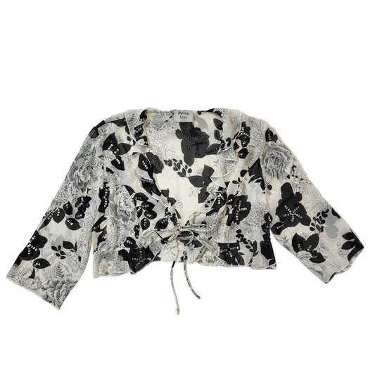 Michaela Louisa 90s Vintage Floral Print Front Tie Crop Blouse Women's 16