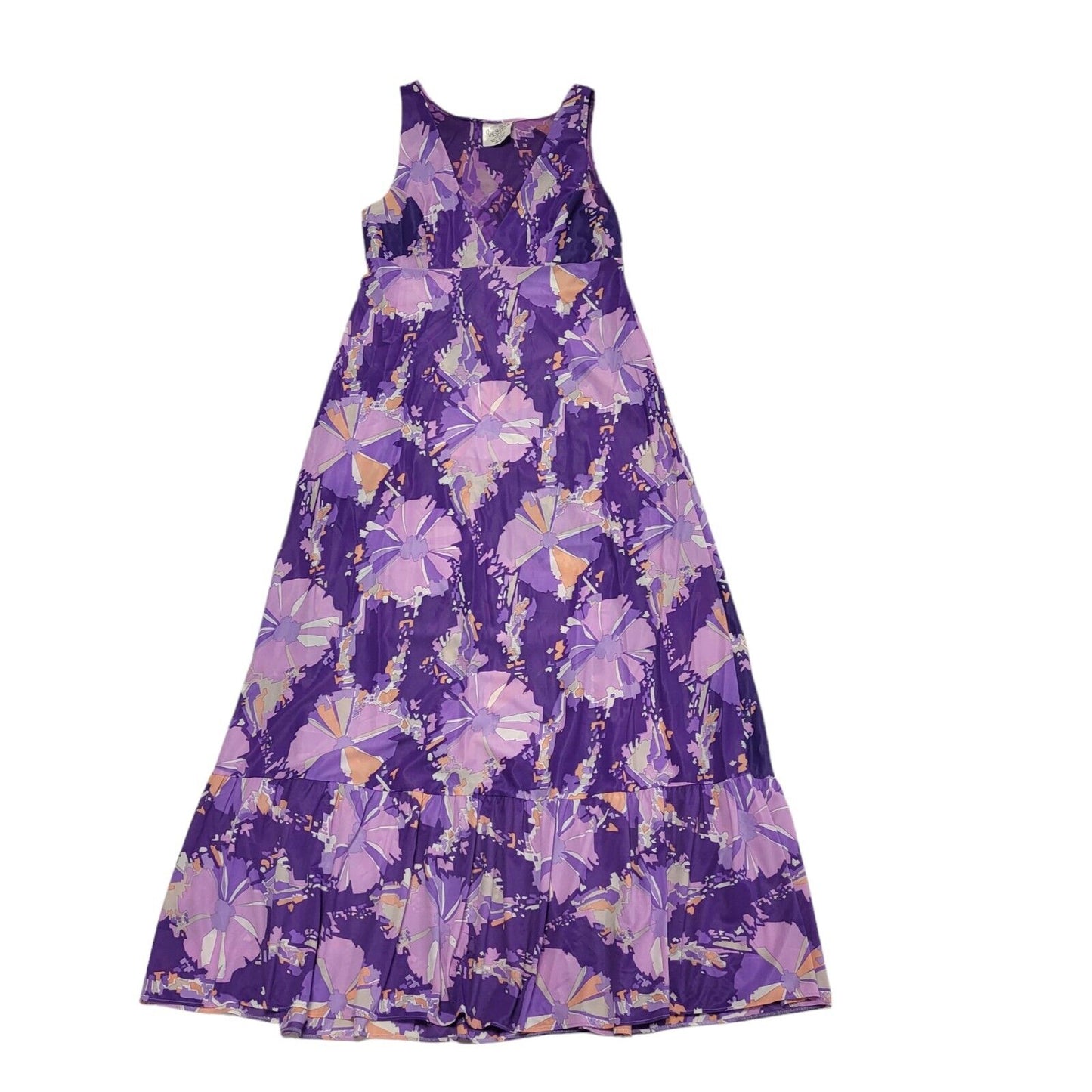 70s Vintage The Switch Purple Geometric Daywear Maxi Dress Women's Size 10