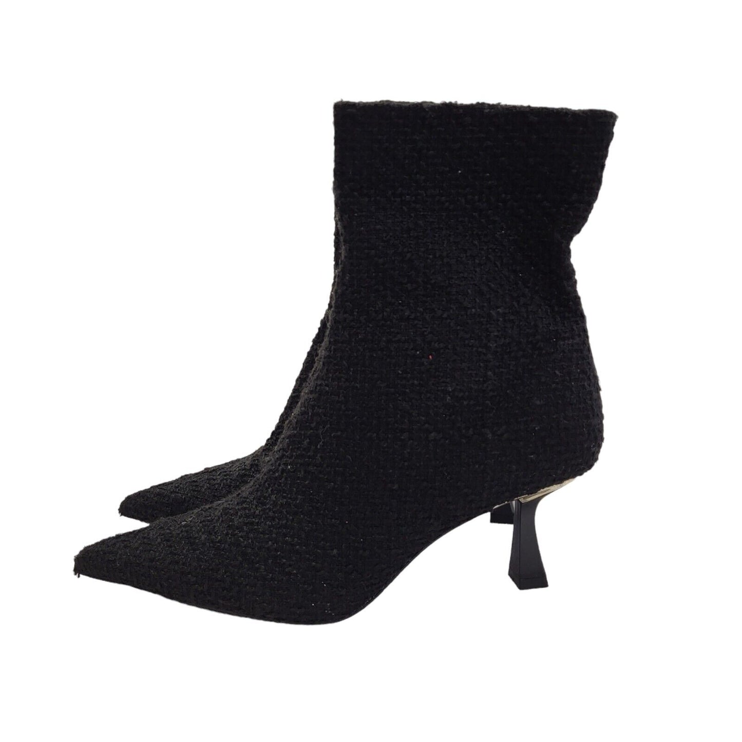 Zara Black Zip-Up Heels Ankle Boots Uk Women's Size 8 Bnwob