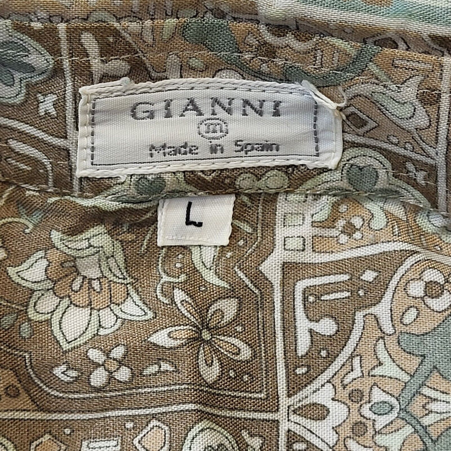 Gianni 90s Vintage Retro Abstract Long Sleeve Shirt Men's Size L