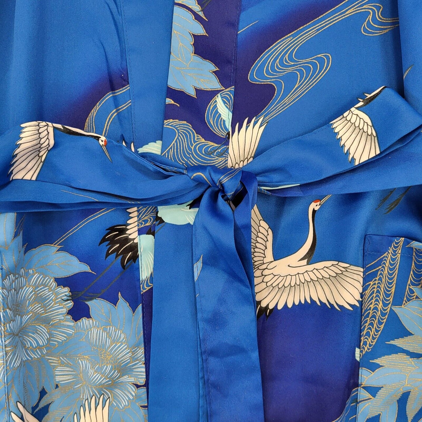 90s Vintage Crane Satin Dressing Gown Womens UK L