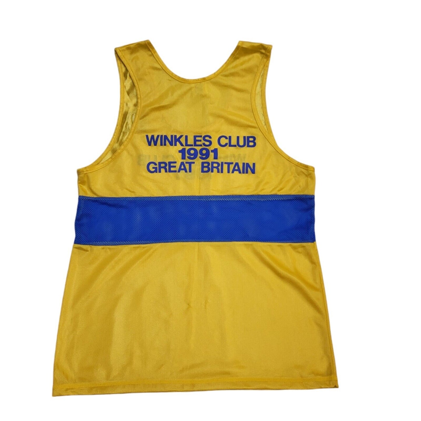 Winner Winkles Club 1991 Vintage Yellow & Blue Vest Top Boy's Size L