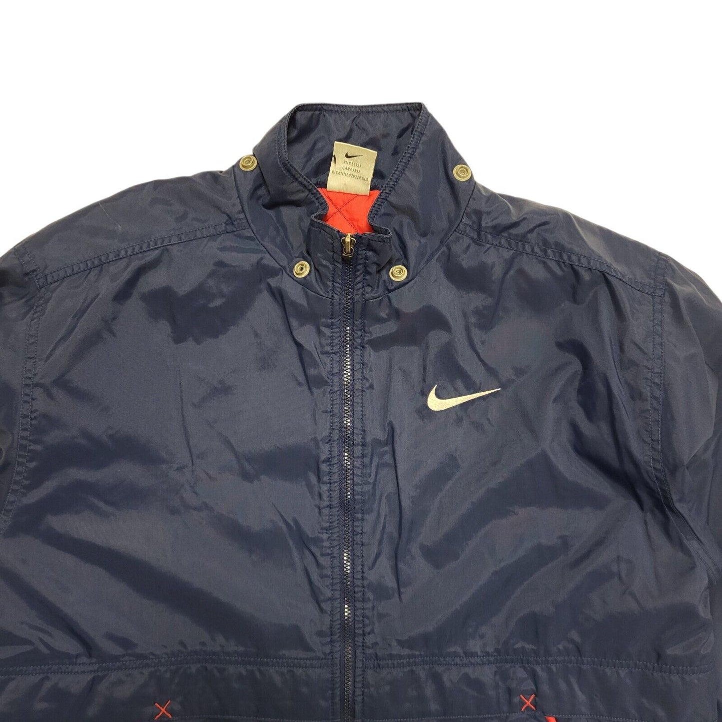 Nike 90s Vintage Navy Blue Zip Up Windbreaker Jacket UK Men's Size XL