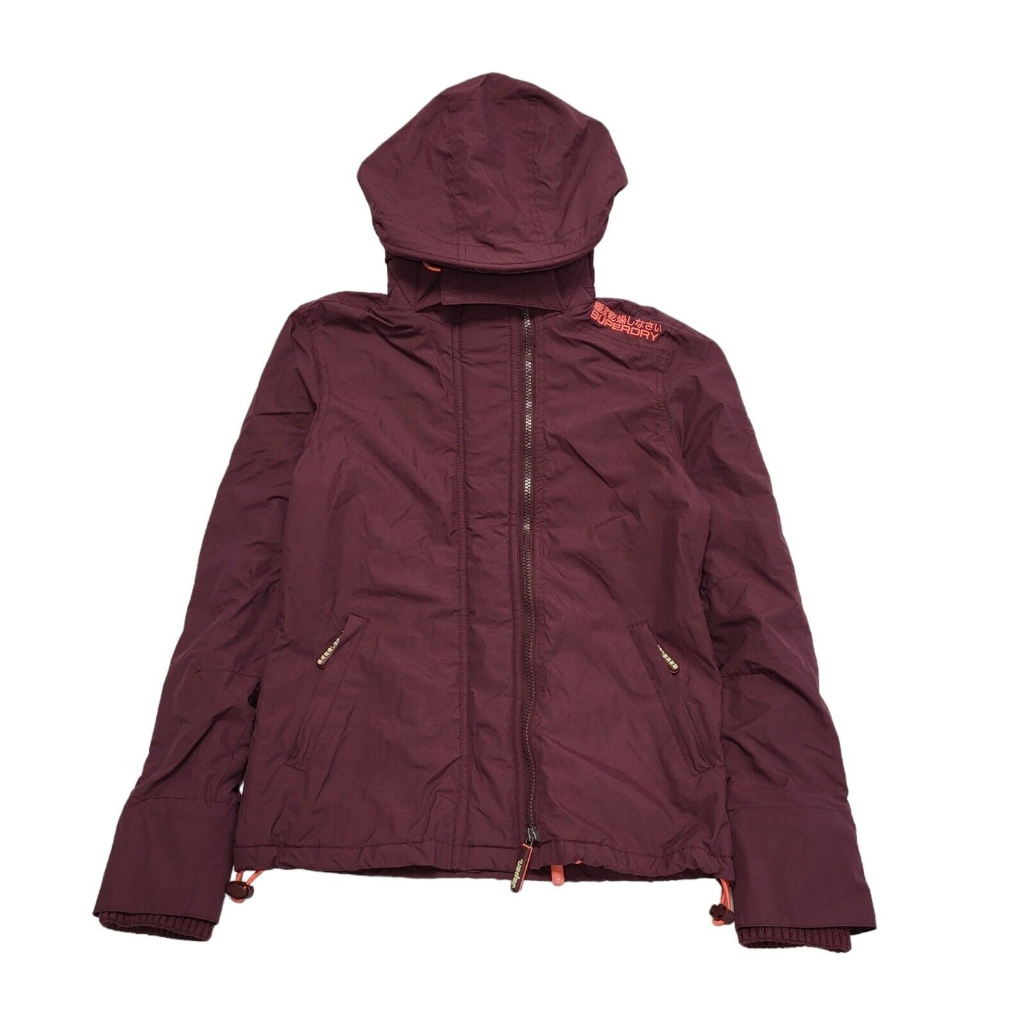 Superdry Wind Cheater Burgundy Hooded Jacket Uk Women's Size S