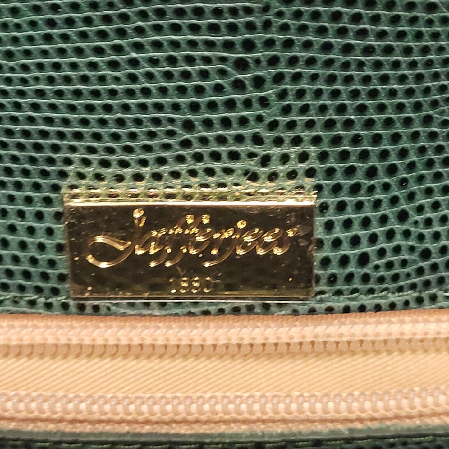 Jafferjees Green Leather Small Shoulder Bag Uk Women's Size  10" x 6"