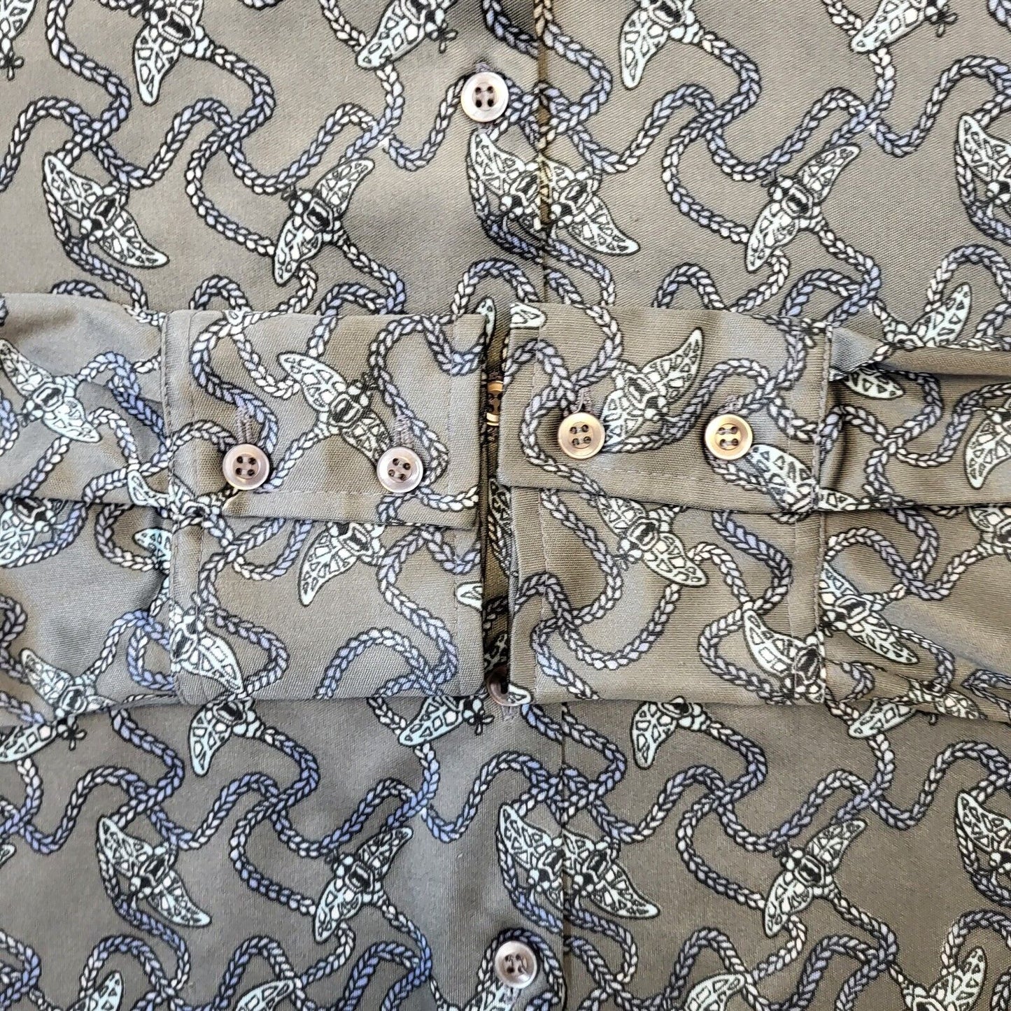 Jeffery Ohrenstein Vintage 70s Grey Patterned Blouse Women's Size 18