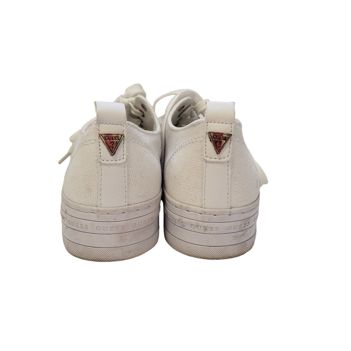 Guess White Lace-up Sports Casual Trainers Uk Women's Size 6