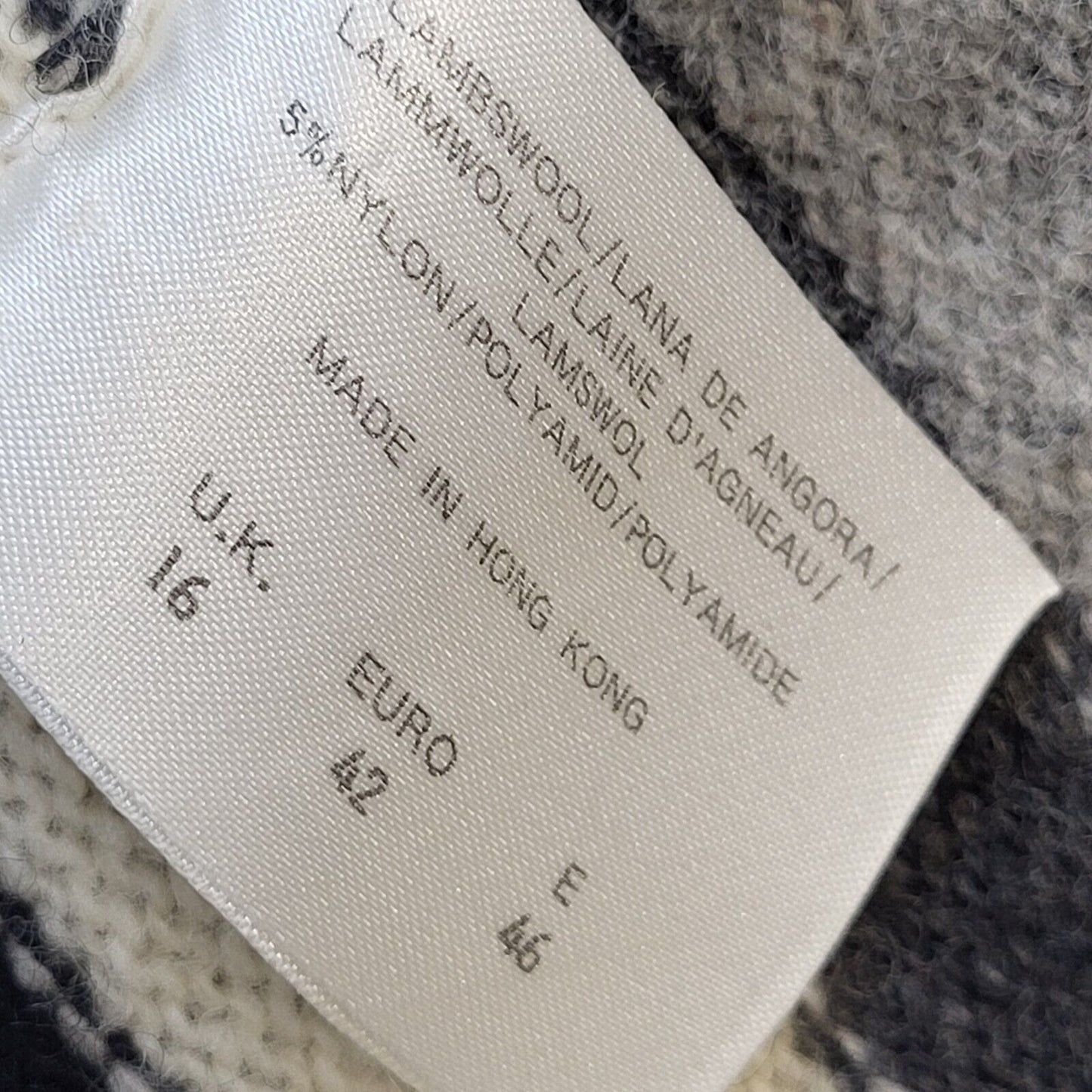 Essence 90s Vintage Grey Striped Button Up Cardigan UK Women's Size 16
