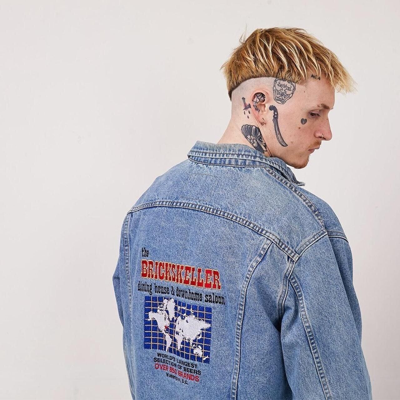 Lee Brickseller Vintage 90s Mid Blue Denim Jacket Uk Men's Size Large