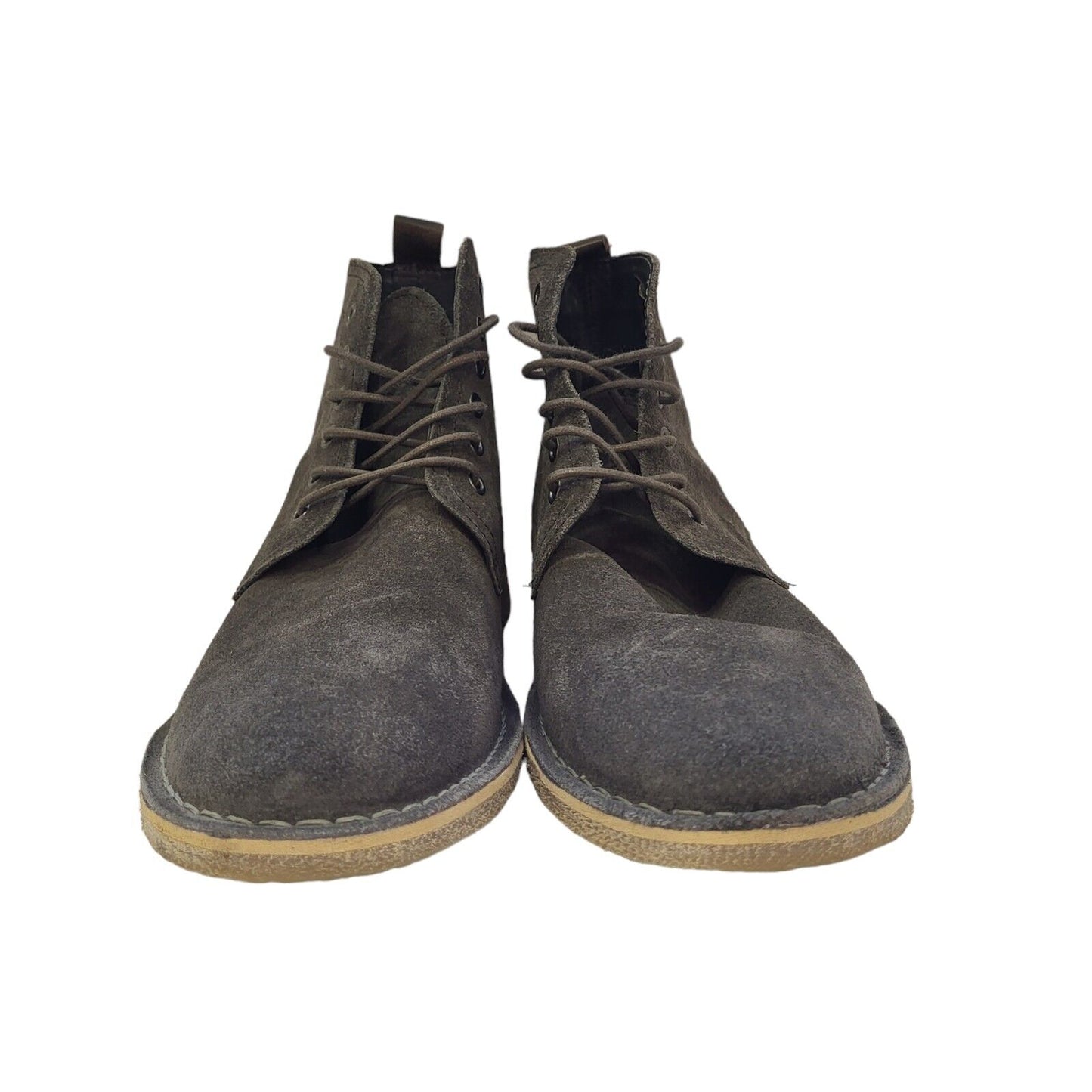 Asos Faux Leather Grey Lace-Up Lined Boots Uk Men's Size 9