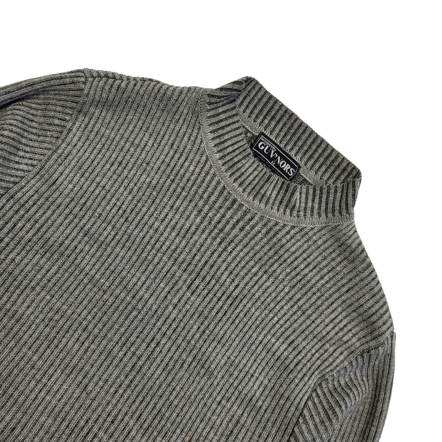 Guv'Nors  Vintage 80s Grey Round Neck Jumper Men's UK M