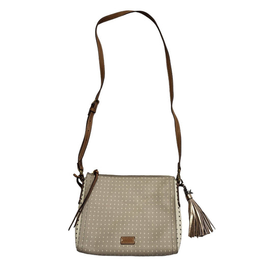 Fossil Grey & Brown Leather Shoulder Bag Uk Women's 8" x 10"