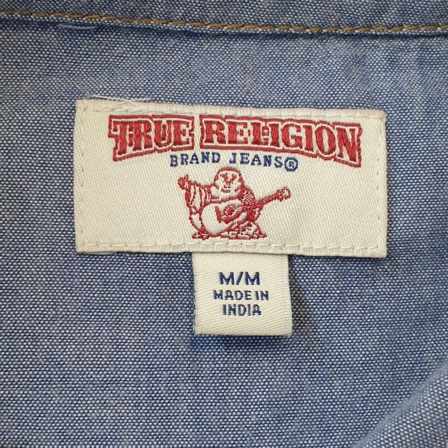 True Religion Y2K Vintage Blue Shirt Long Sleeved Men's Size Medium