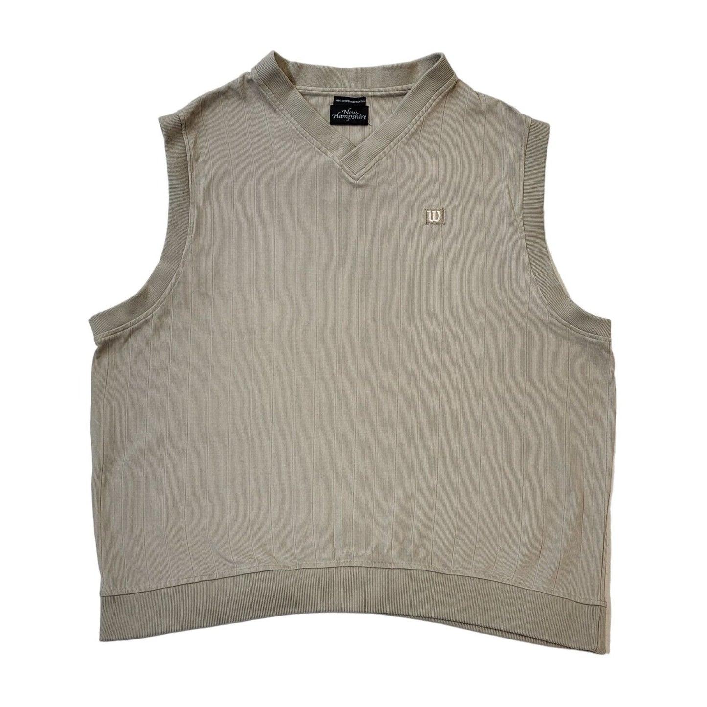 Wilson Tennis 90s Beige V-Neck Sweater Vest Men's Size 2XL