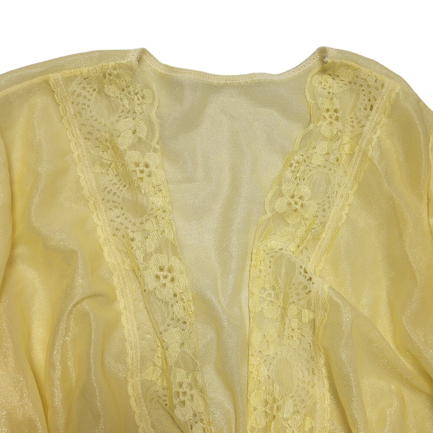 Vintage 60s Yellow 3/4 Sleeve Night Dress Women's Size 16/18