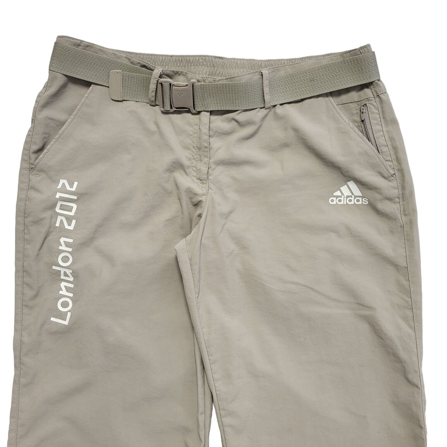 Adidas Straight Beige Active Wear Trousers Uk Women's Size 14 W32 L30
