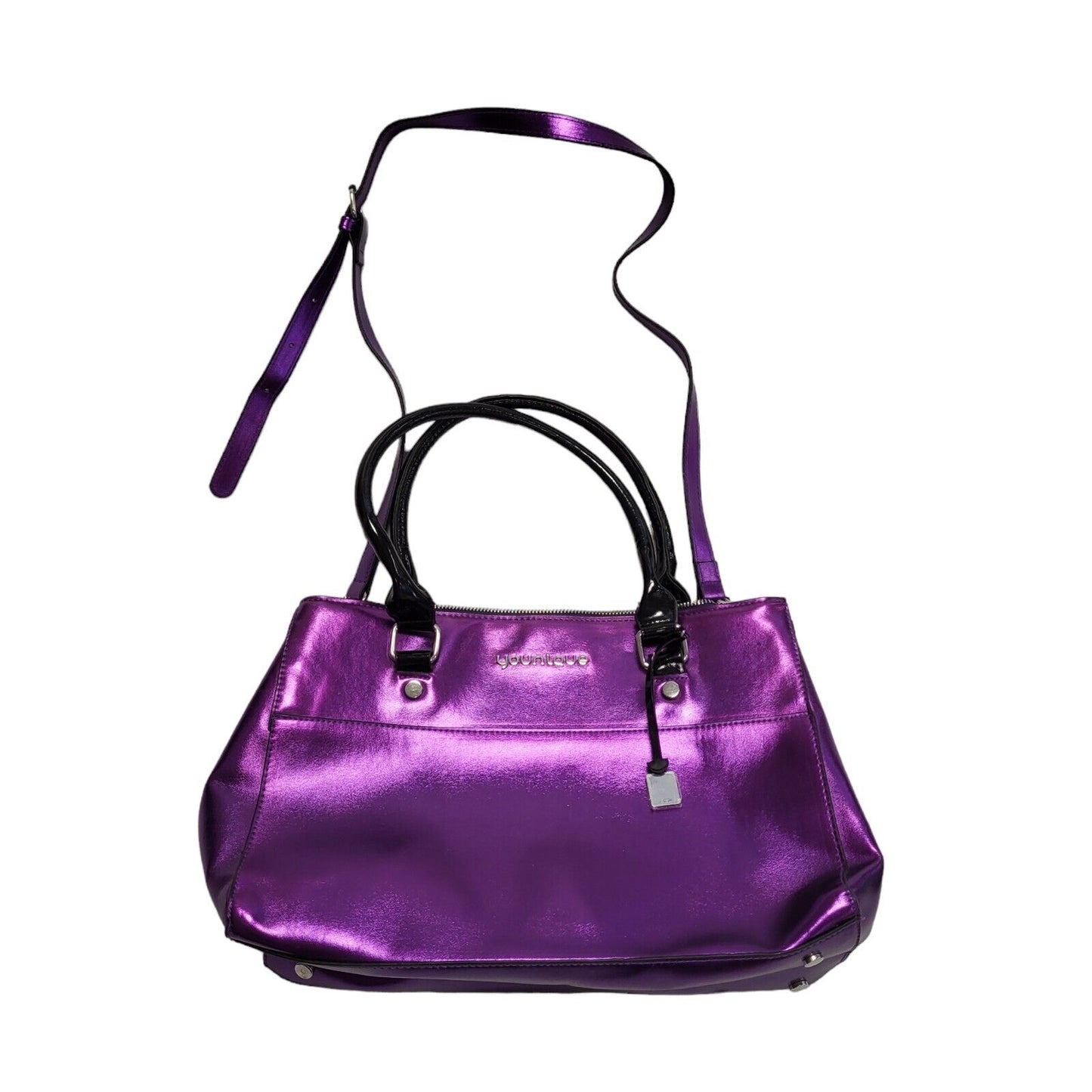 Younique Purple Leather Shoulder Hand Bag Uk Women's Size 14.5" x 11"