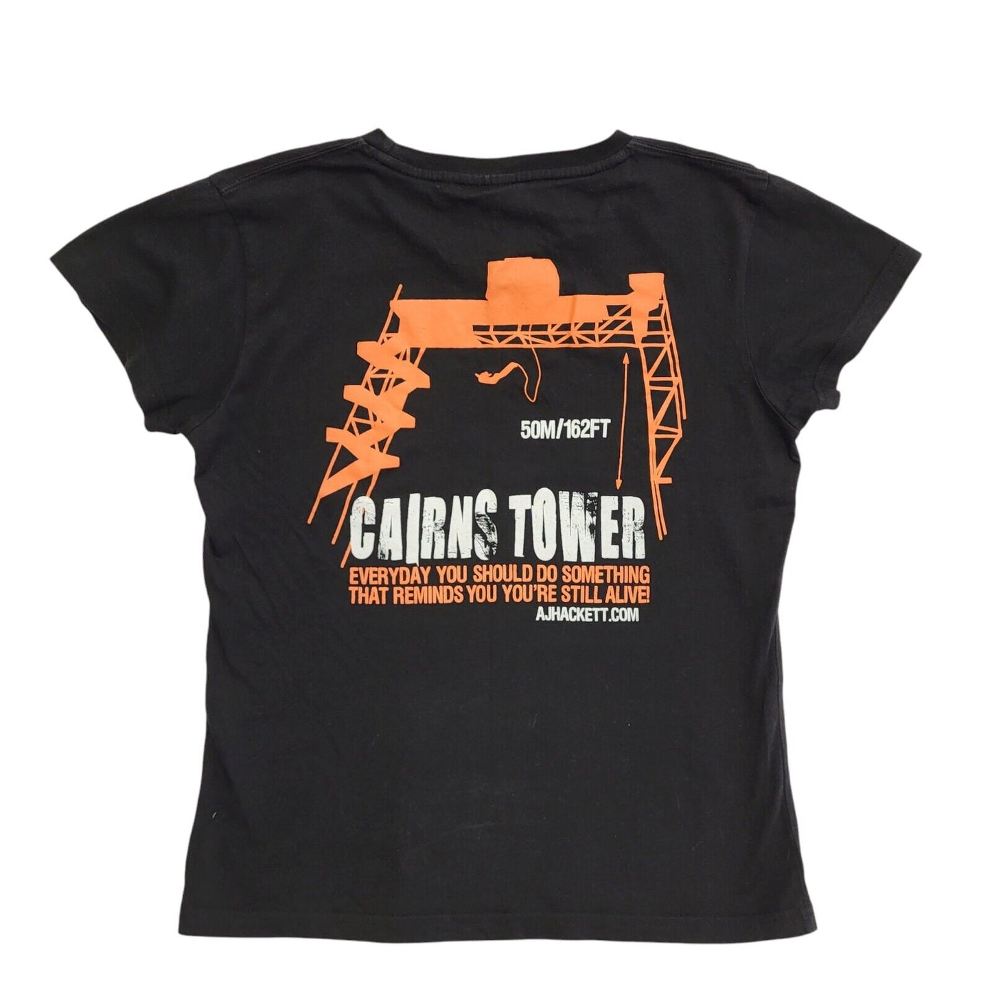 Hackett Cairns Australia Vintage 90's Black Bungy Tourist T-Shirt Womens UK 12