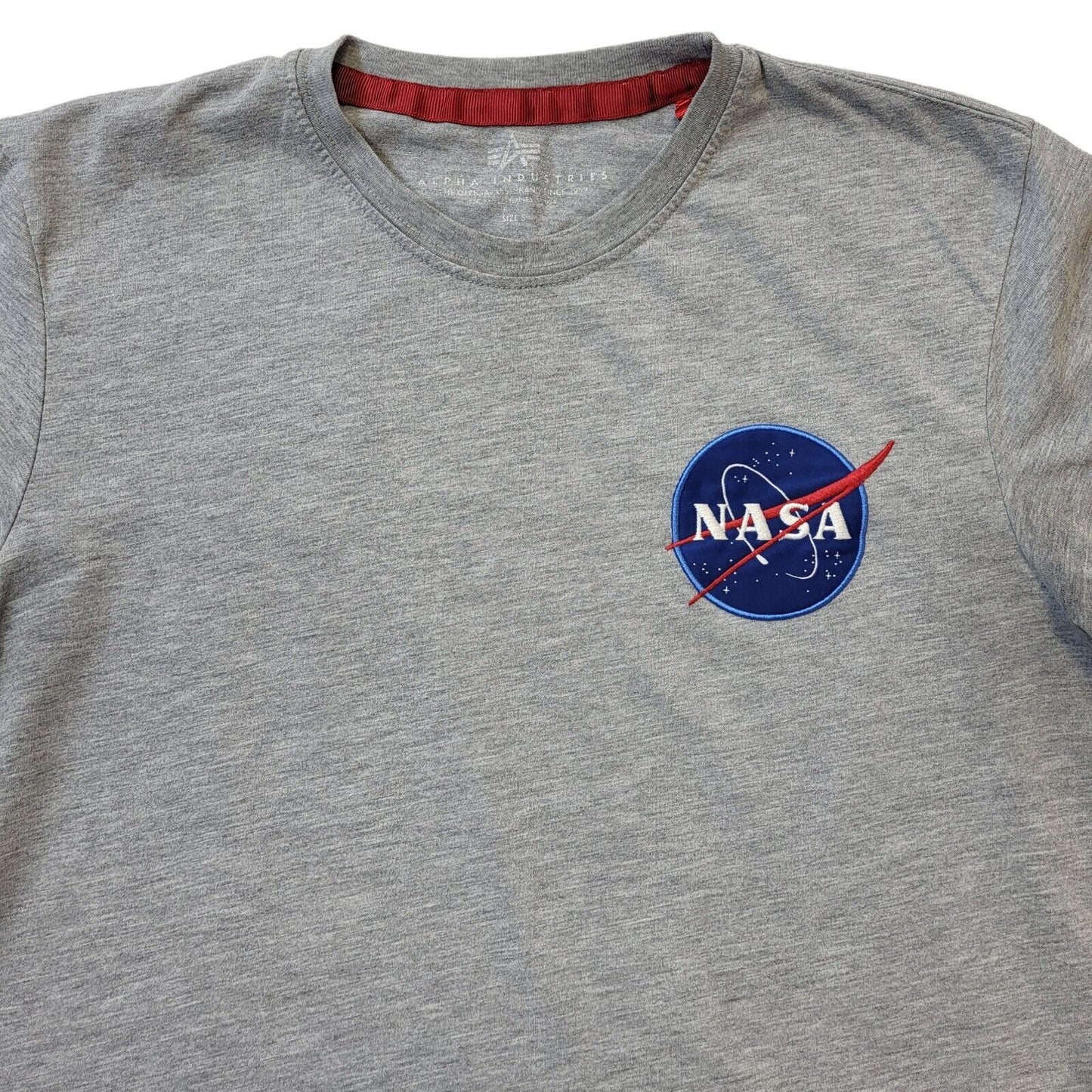 Alpha Industries Grey Nasa Crew Neck T-Shirt Men's UK Size Small