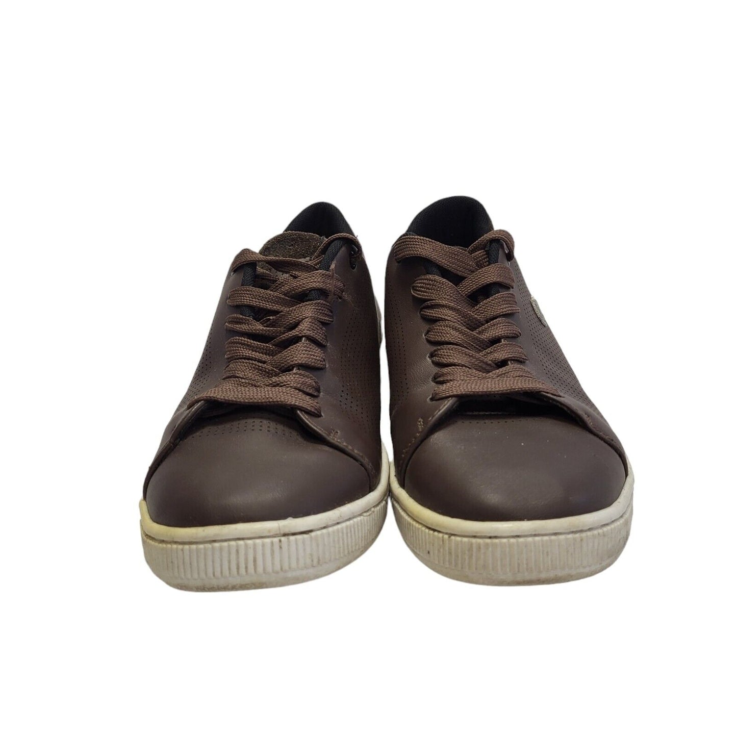 Lacoste Brown & White Lace-up Sports Casual Trainers Uk Men's Size 5