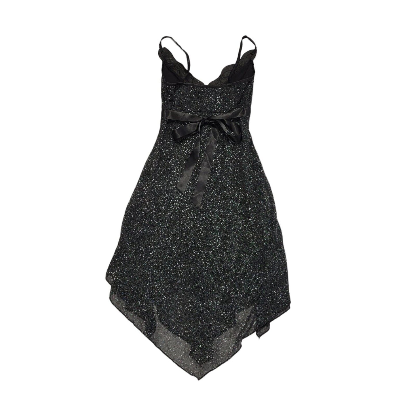 Jane Norman Y2K Black Sparkly Party Dress UK Size 8