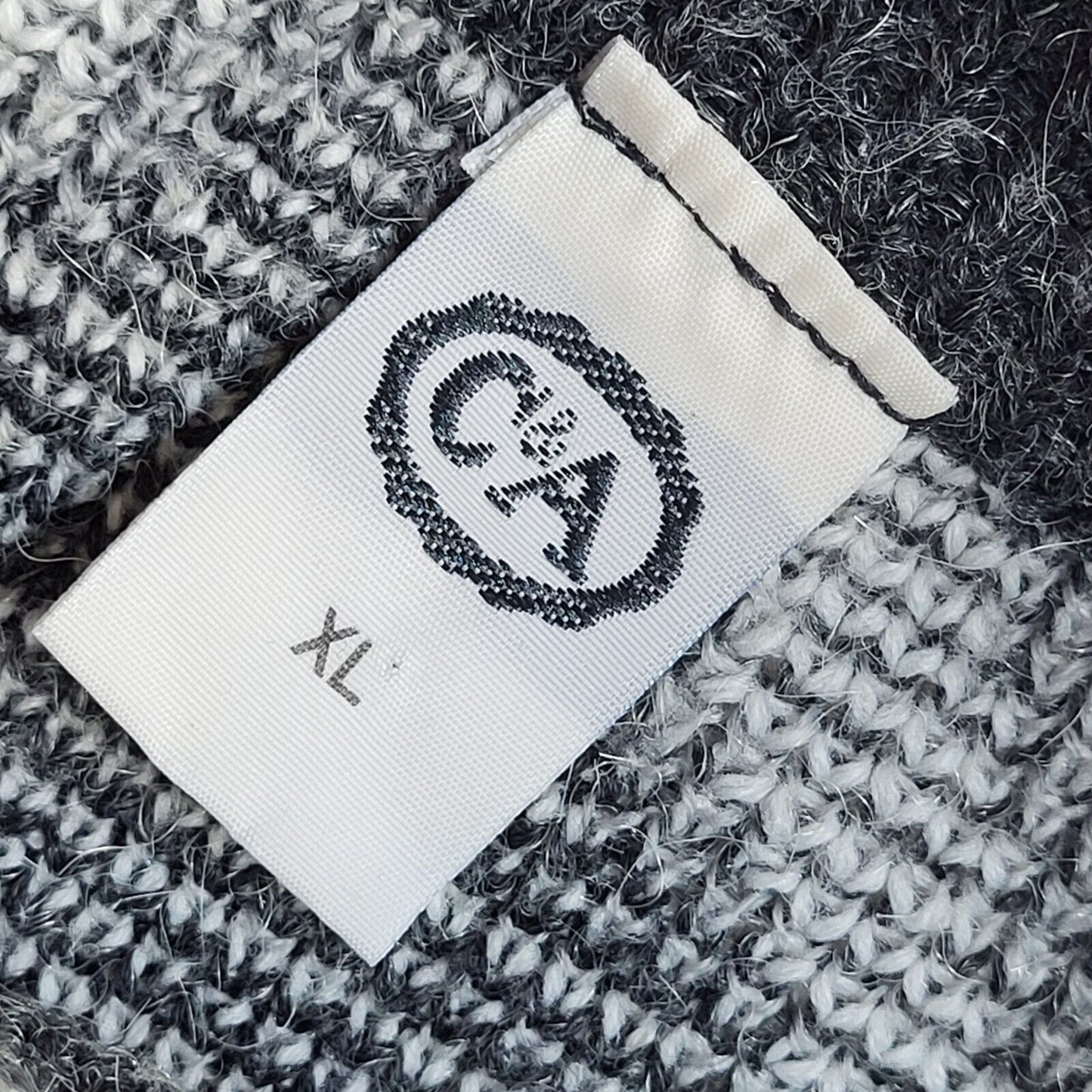 C&A Vintage 90's Grey & White Round Neck Jumper UK Women's Size XL