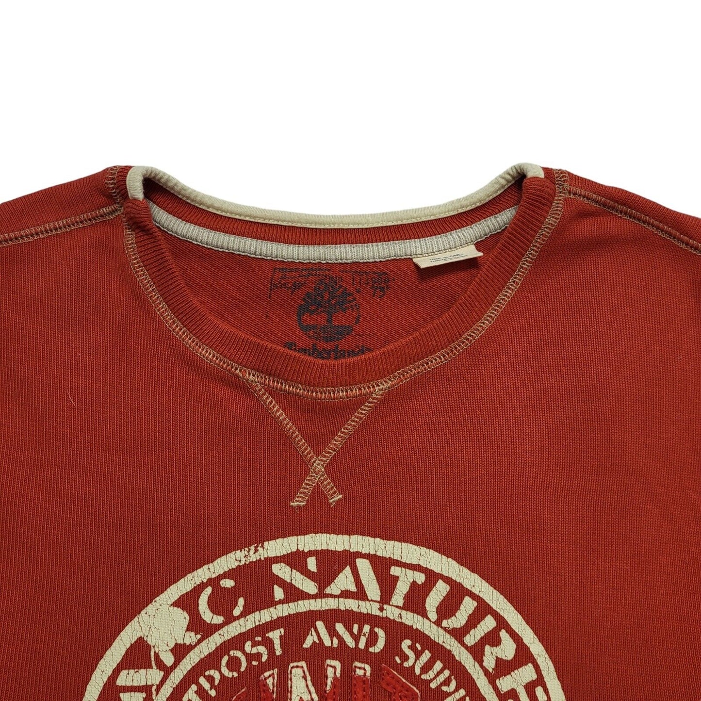 Timberland Red Y2k Parc Nature Crew Neck Sweatshirt Uk Men's Size Small