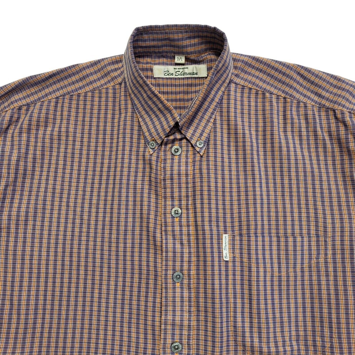 Ben Sherman Vintage 90's Purple Check Long Sleeve Shirt Men's UK L