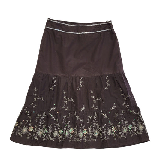 Sixth Sense Brown Vintage Y2K  Pleated Skirt Uk Women's Size 14 W32