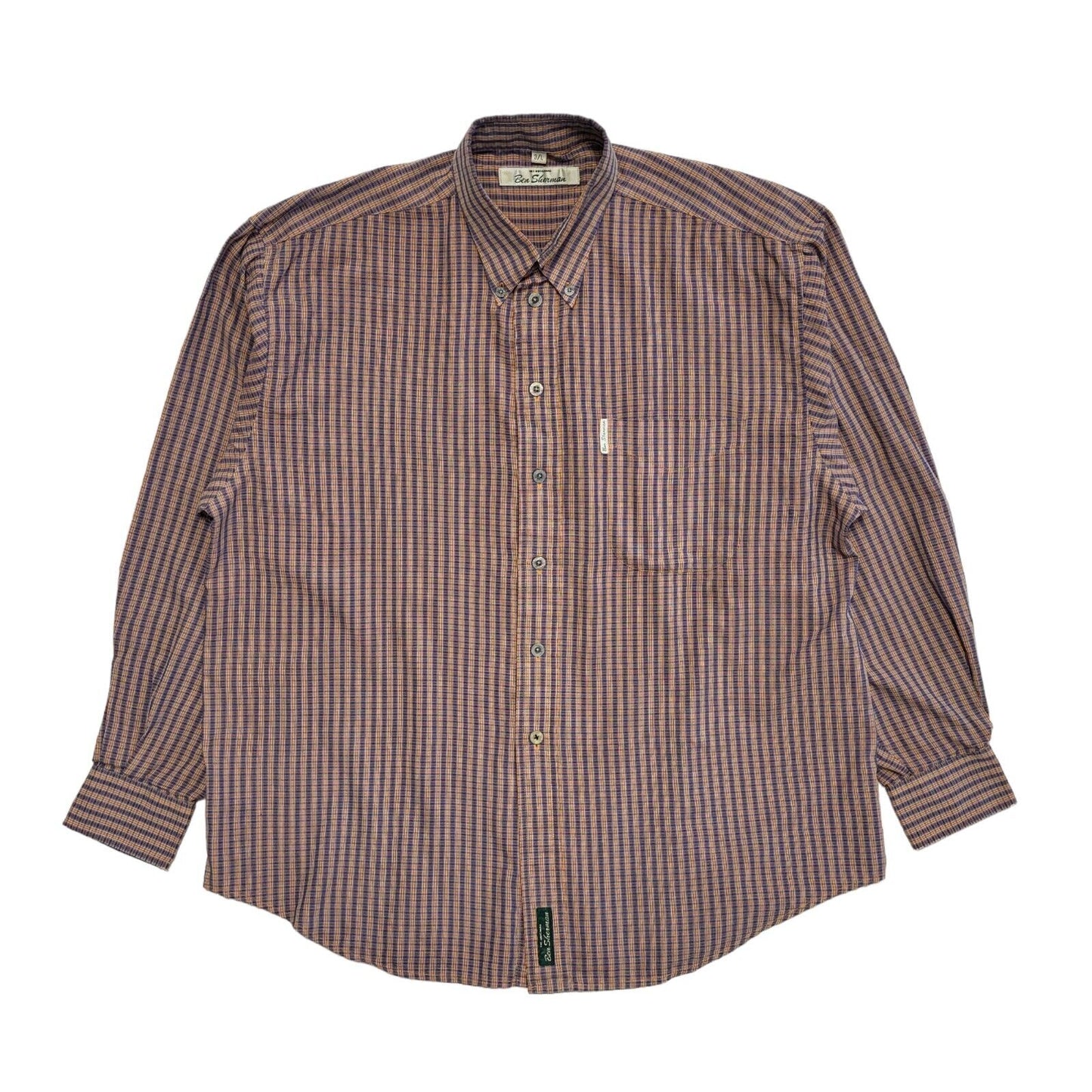 Ben Sherman Vintage 90's Purple Check Long Sleeve Shirt Men's UK L