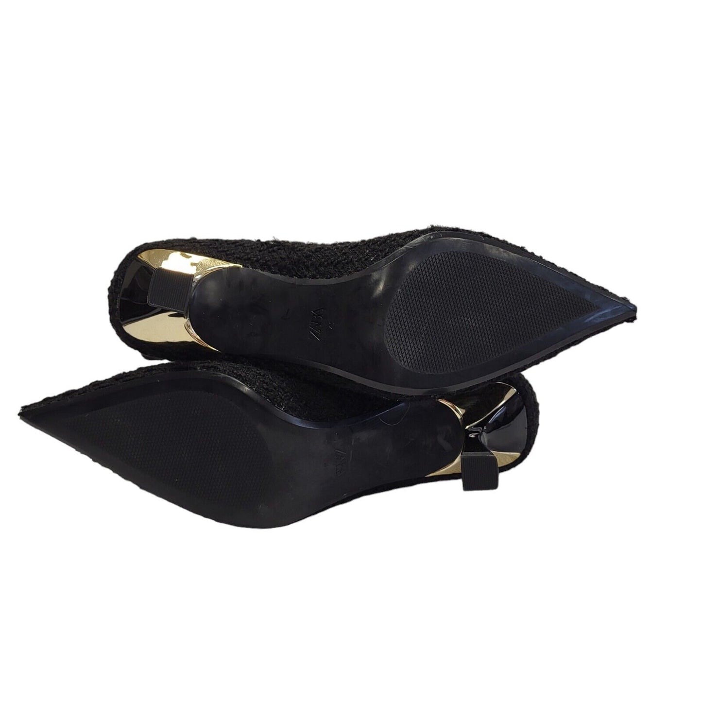Zara Black Zip-Up Heels Ankle Boots Uk Women's Size 8 Bnwob