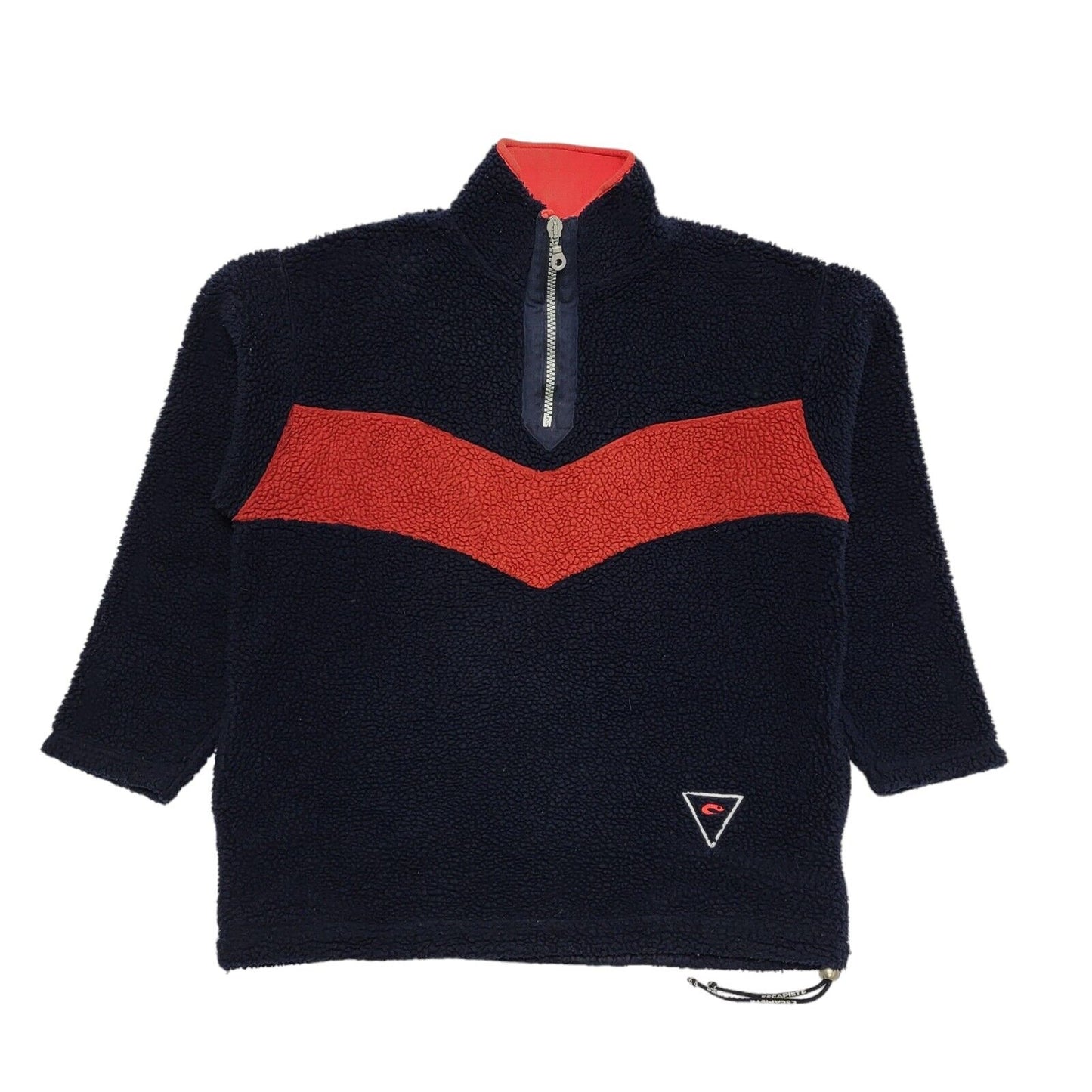 Escapiste Vintage 90's Blue & Red 1/4 Zip Fleece Sweatshirt Mens UK L