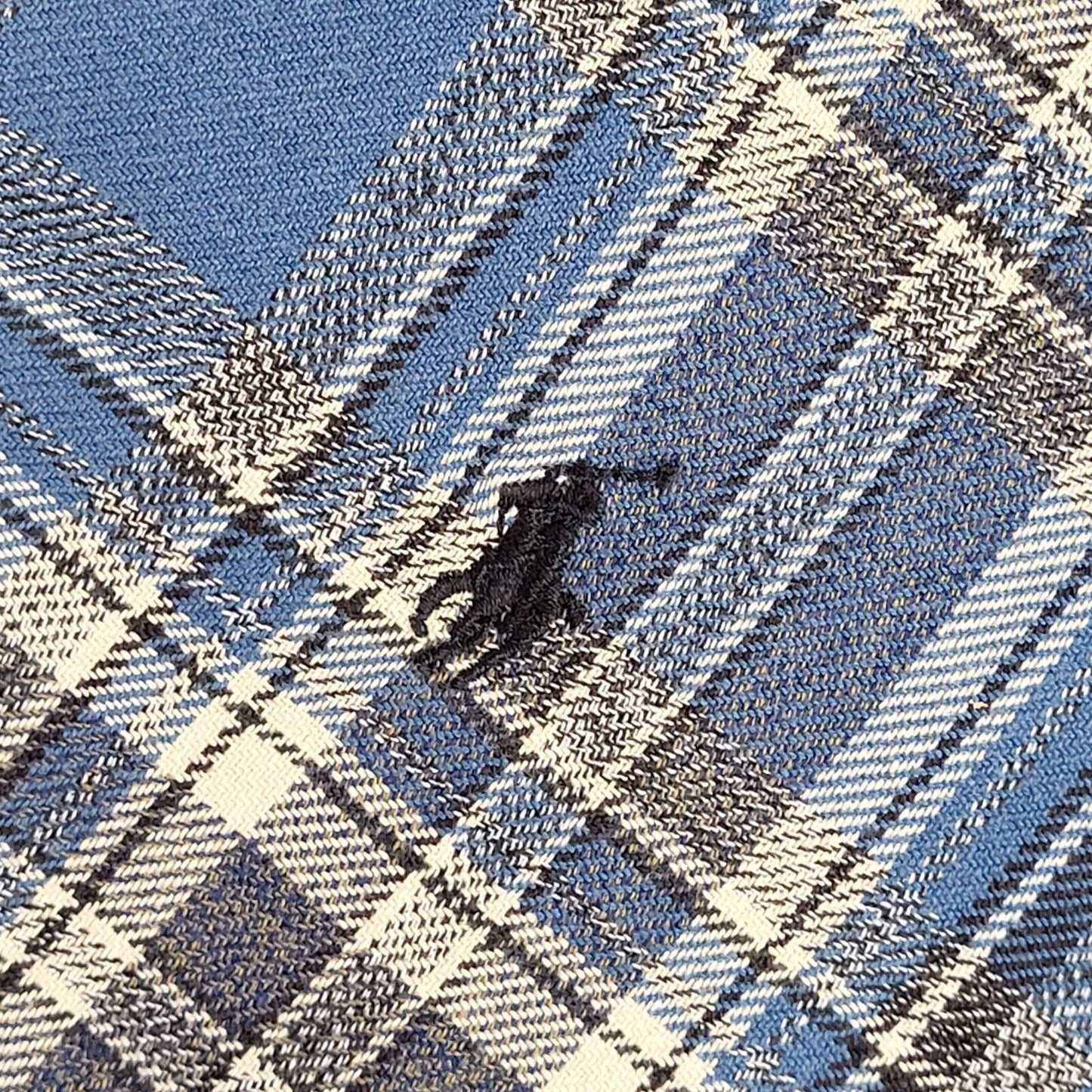 Ralph Lauren 90s Blue & Grey Check Long Sleeve Flannel Shirt Uk Men's Size S