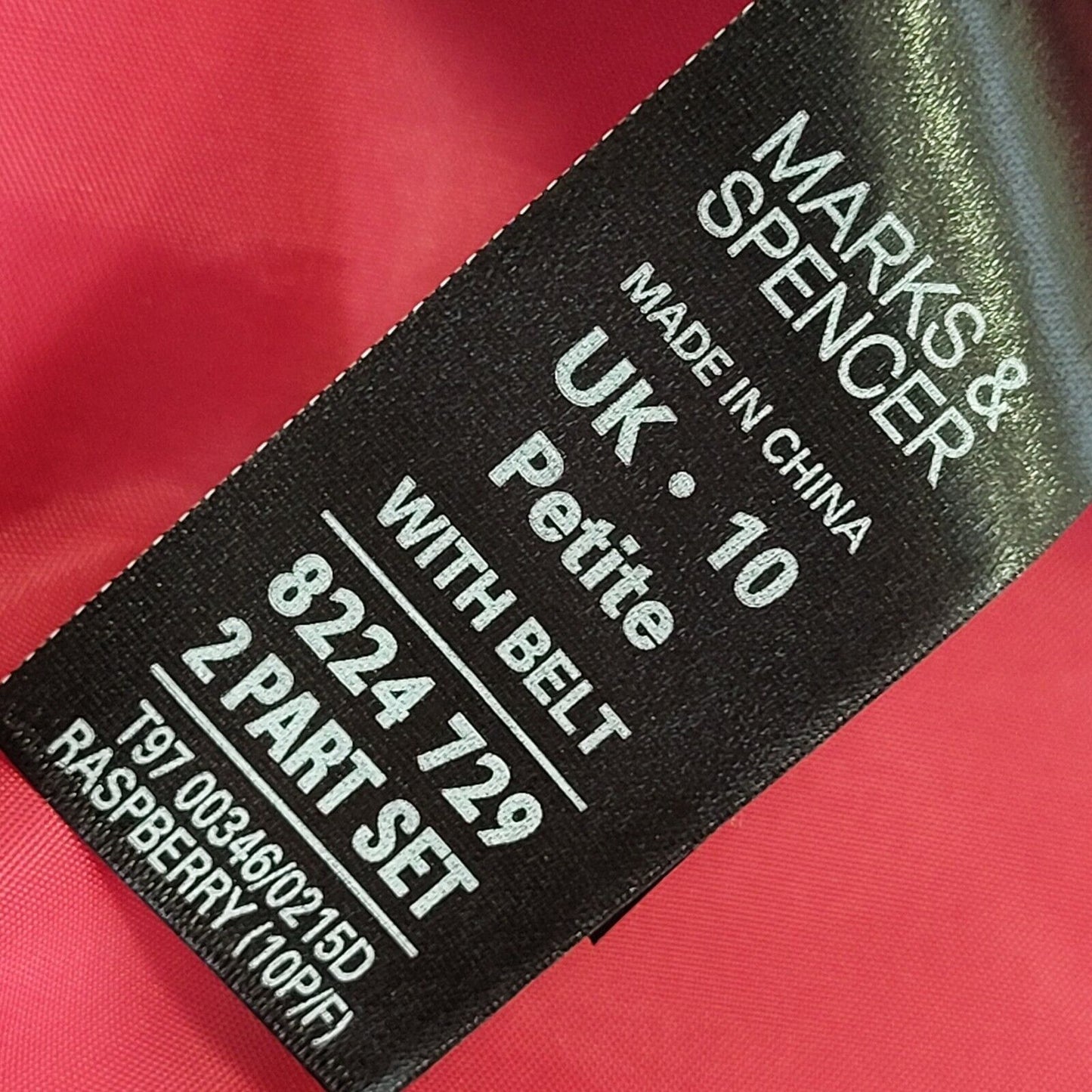 Marks & Spencer Petite Vintage 90's Pink Square Neck Dress Uk Women's Size 10