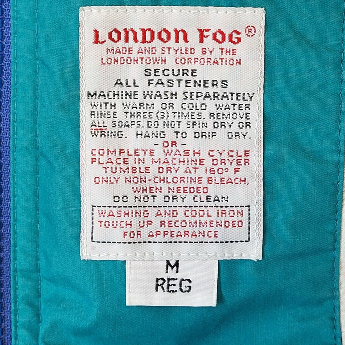90s Vintage London Fog Blue Zipped Jacket Men's Size Medium