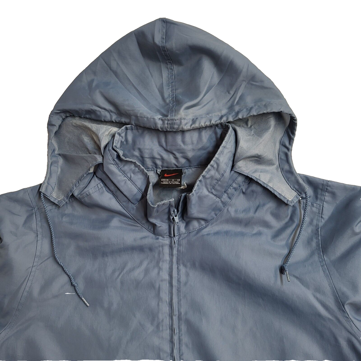 Nike Y2k Blue High Neck Sports Hooded Jacket UK Women's Size Medium