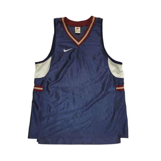 Nike Team Vintage 90's Blue Sports Sleeveless V-Neck Vest Top Mens Size L