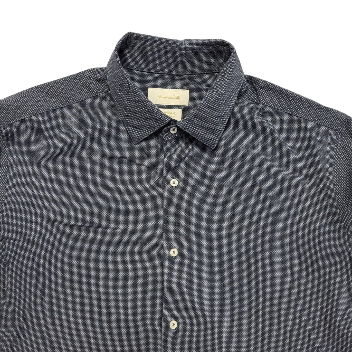 Massimo Dutti Y2K Blue Long Sleeve Formal Shirt Men's Size Large
