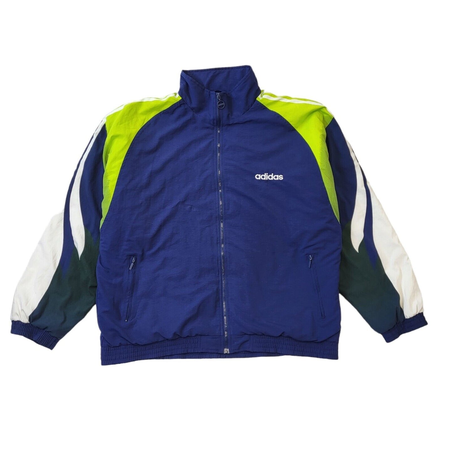Adidas 90s Vintage Navy Blue Windbreaker Full Zip Jacket Men's Size XL
