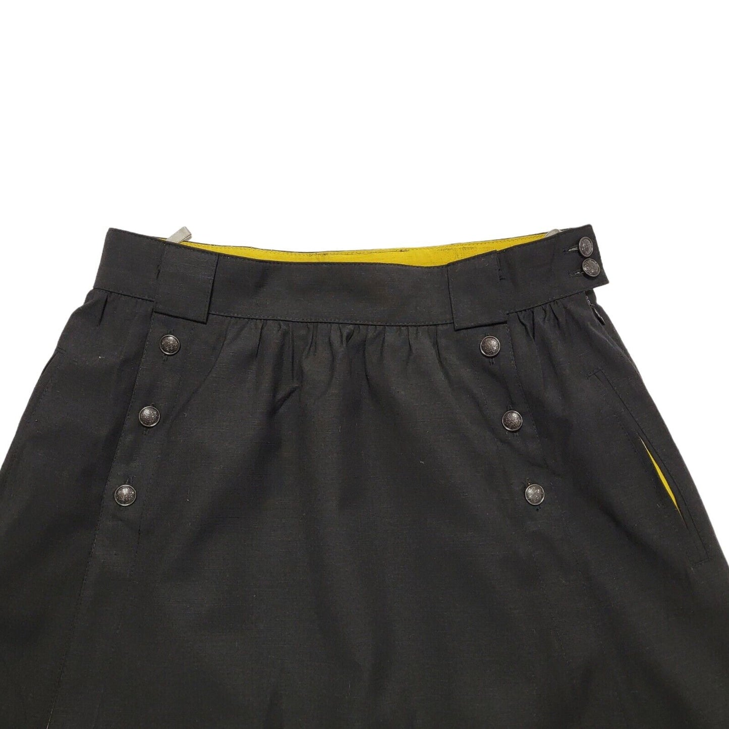 Ravens Black & Yellow 80s Vintage Skirt Uk Women's UK Size 14