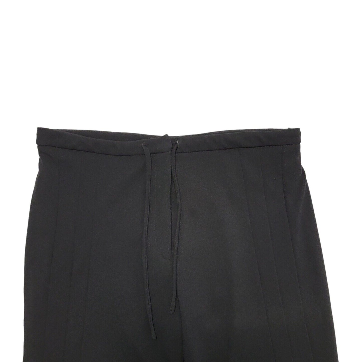 Vintage 80's Black Pleated Wide Leg Drawstring Trousers Womens UK 14 W32 L30