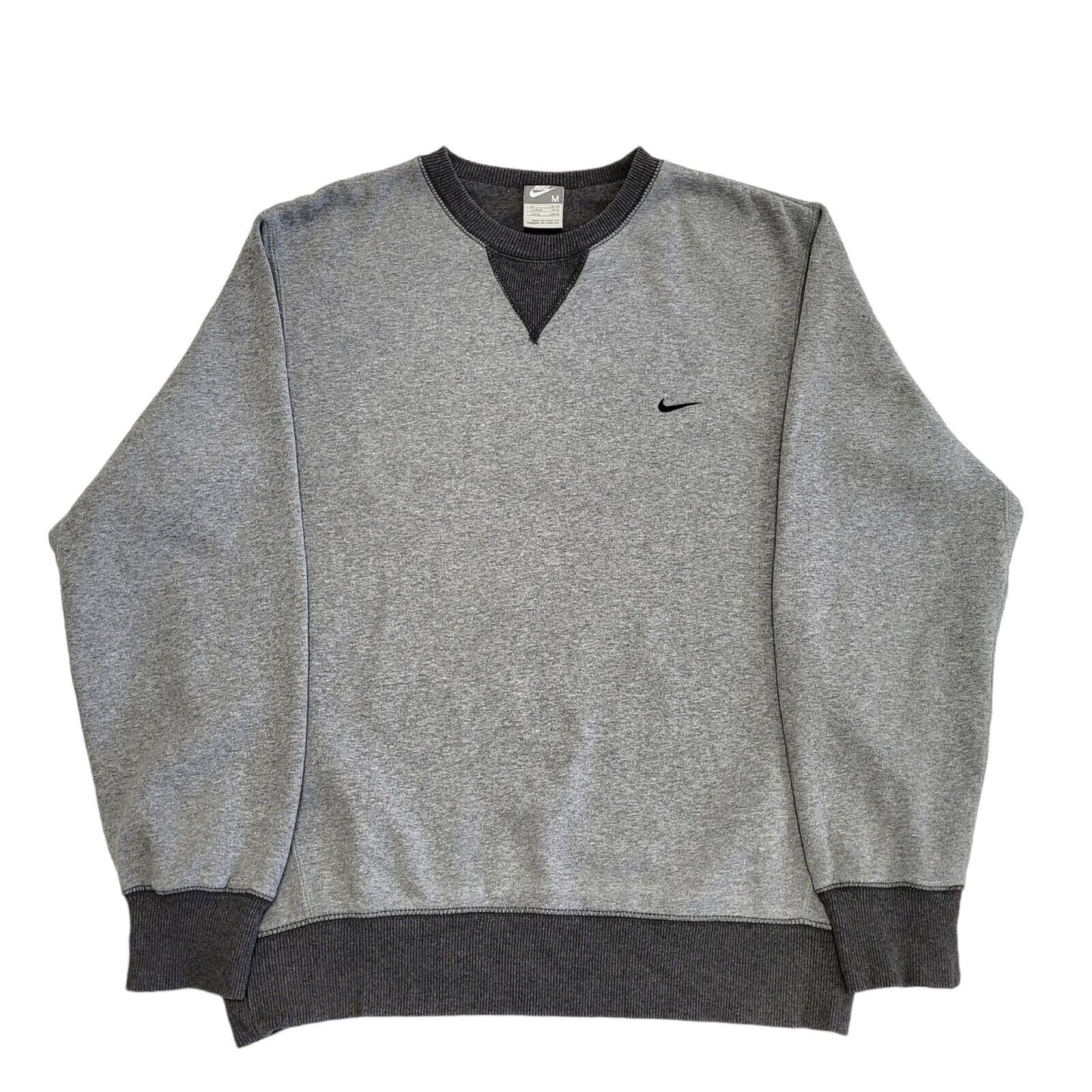 Nike Grey Y2K Vintage Long Sleeve Sweatshirt Jumper Men's Size M