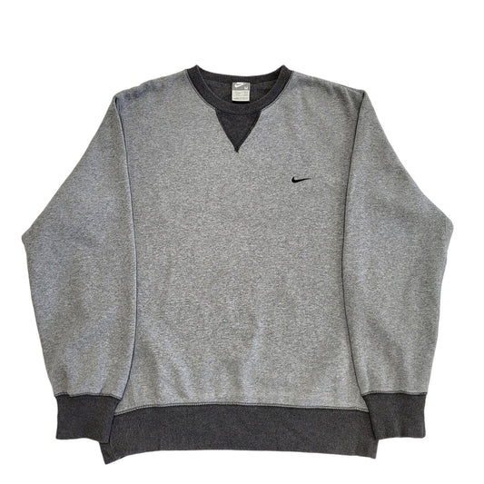 Nike Grey Y2K Vintage Long Sleeve Sweatshirt Jumper Men's Size M