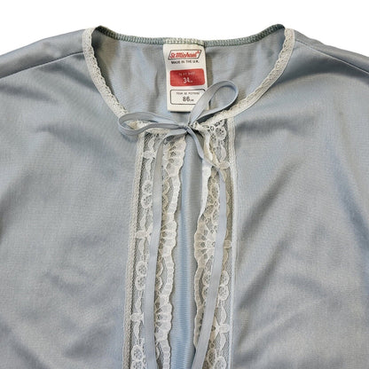St Michael M&S 70s Vintage Light Blue Night Shirt Women's UK 6 Eu 34