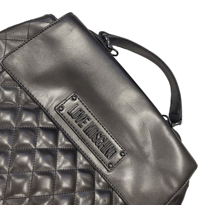 Moschino Grey Faux Leather Small Hand Bag Uk Women's Size  11" x 9"