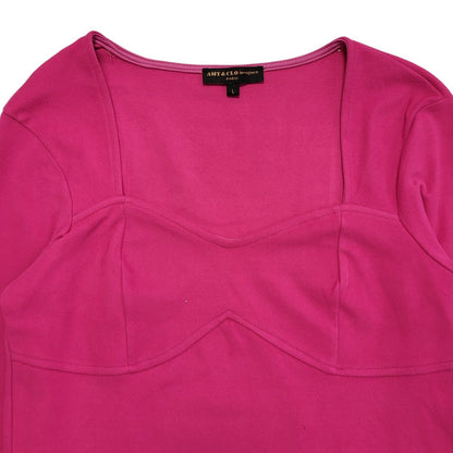 Amy & Clo Vintage 90's Pink Long Sleeve Top Womens UK Size L