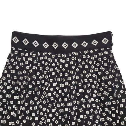 Casuals Vintage 90's Black & White Pleated A-Line Long Skirt Womens UK 14 W30