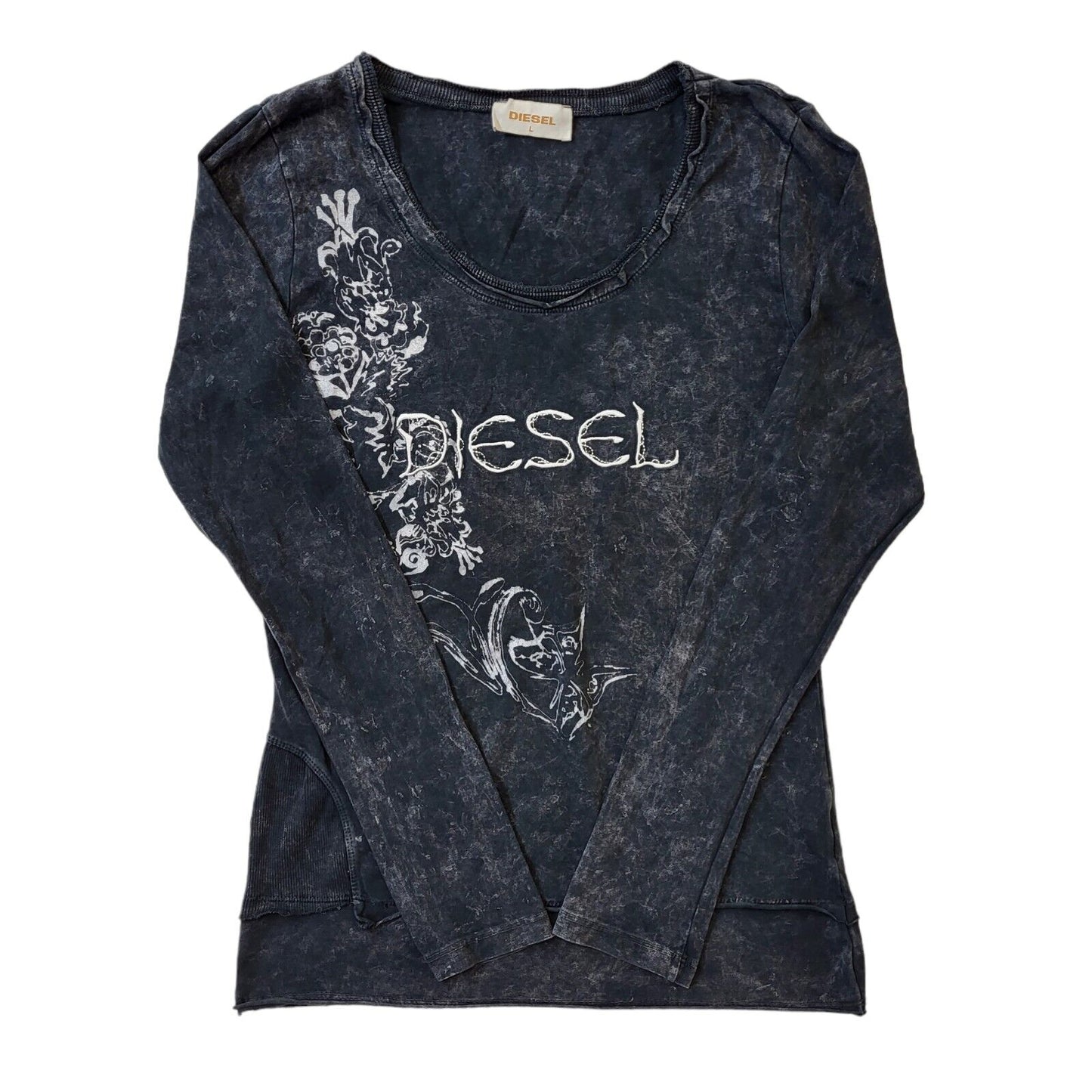 Diesel Y2K Grey Round Neck Jumper Women's Size L Eu 40