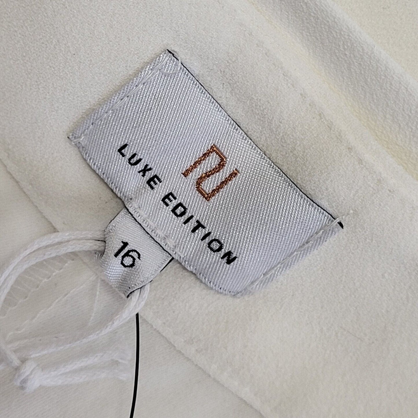 River Island Luxe Modern White belted Wide Leg Trouser Womens UK 16 W34 L23 BNWT